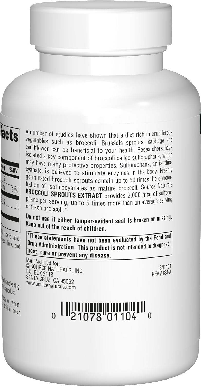 Source Naturals Extracto de Brotes de Brócoli 250 mg – 60 Comprimidos