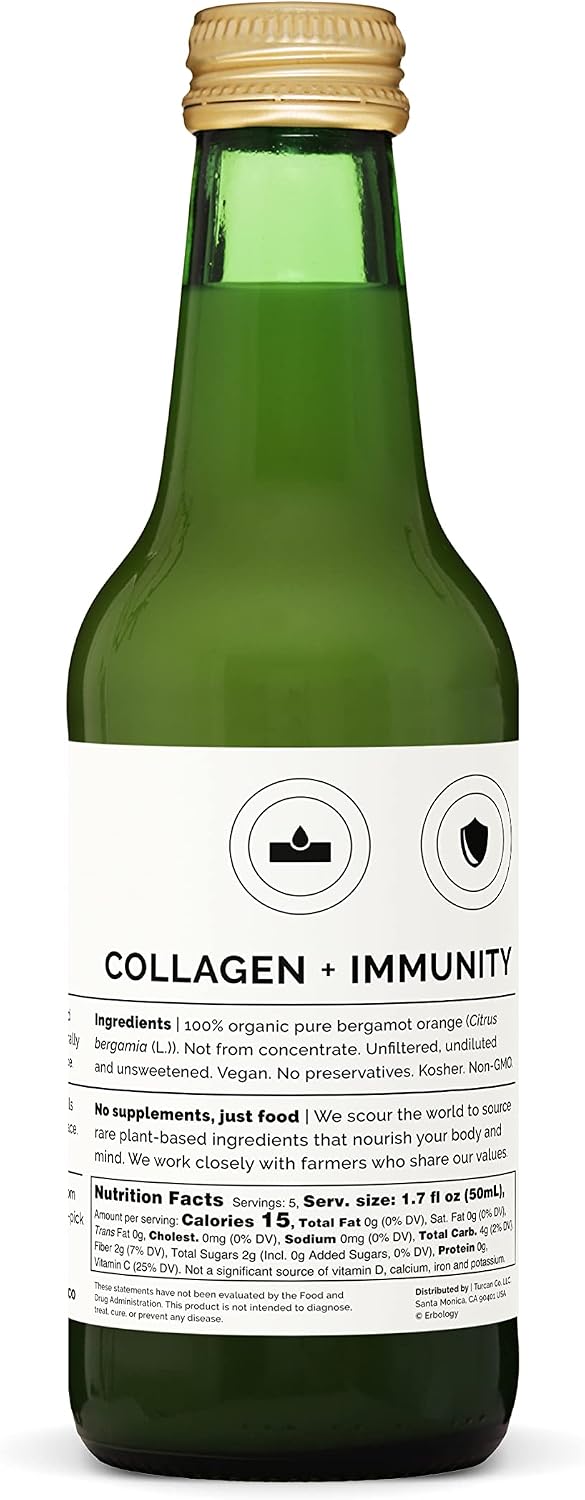 Zumo de Bergamota 100% Orgánico 250ml (Caja de 12) - Rico en Flavonoides Bioactivos - Sin Azúcar Añadido - No GMO