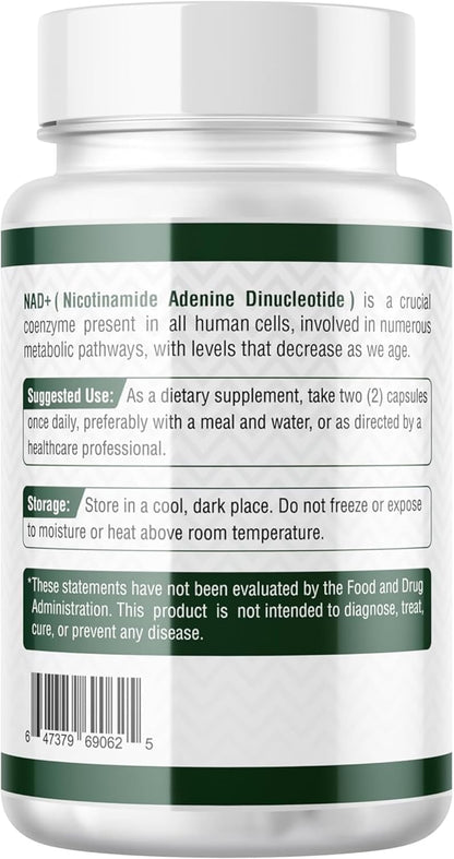 Probase Nutrition NAD Suplemento 500mg Alta – Ingredientes limpios: Vegano, sin OGM, sin gluten. – Image 2