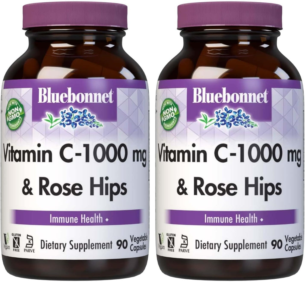 Bluebonnet Nutrition Vitamina C 1000 mg con Escaramujo – 90 Cápsulas Vegetales