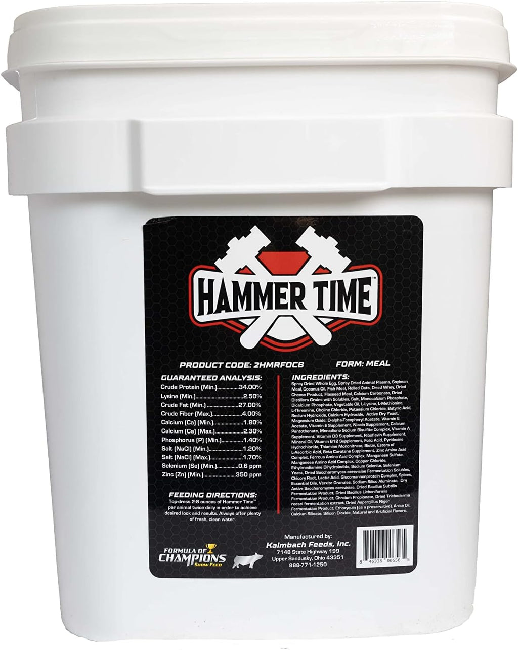 Hammer Time Complemento Nutricional para Cerdos de Exposición, 25 lb
