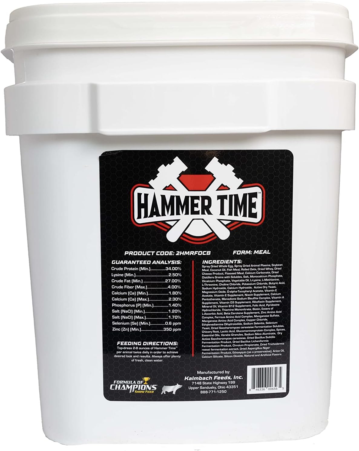 Hammer Time Complemento Nutricional para Cerdos de Exposición, 25 lb