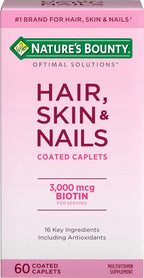 Nature's Bounty Hair, Skin & Nails Formula, with 3000 mcg Biotin, 60 Coated Tablets