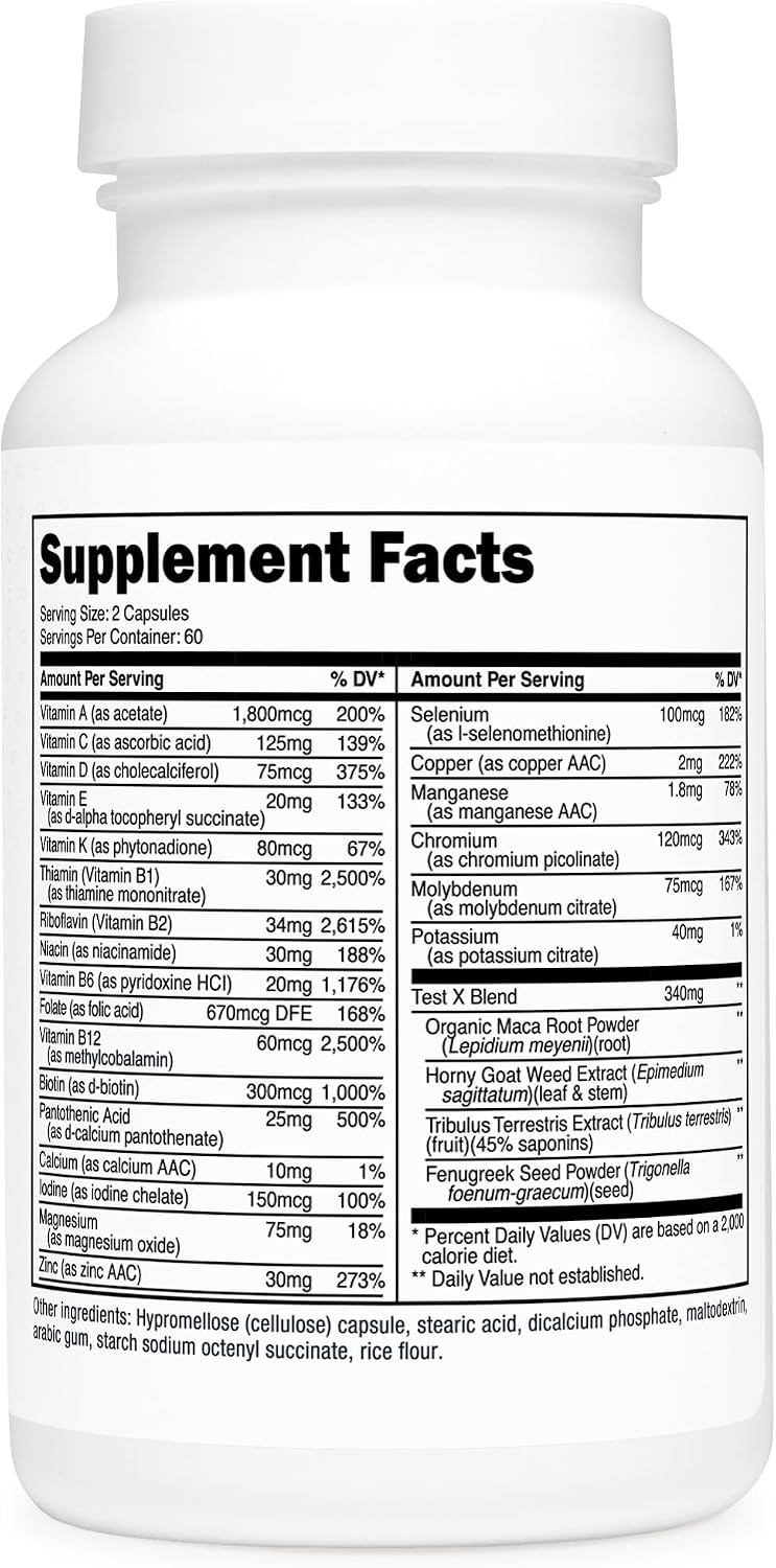 Type Zero Multivitamin Capsules for Men (120 Cápsulas) - Multivitamínico para Hombres, Sin Gluten