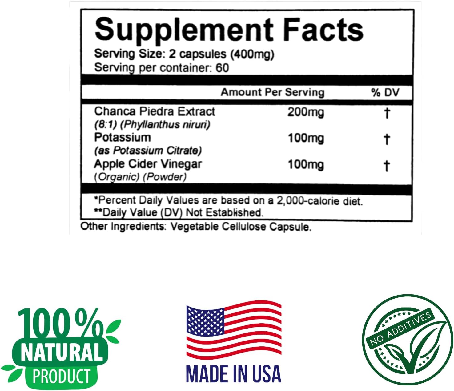 StoneFree+ Complemento Renal y Urinario con Chanca Piedra, Citrato Potásico y Vinagre de Manzana, 120 Cápsulas Vegetarianas