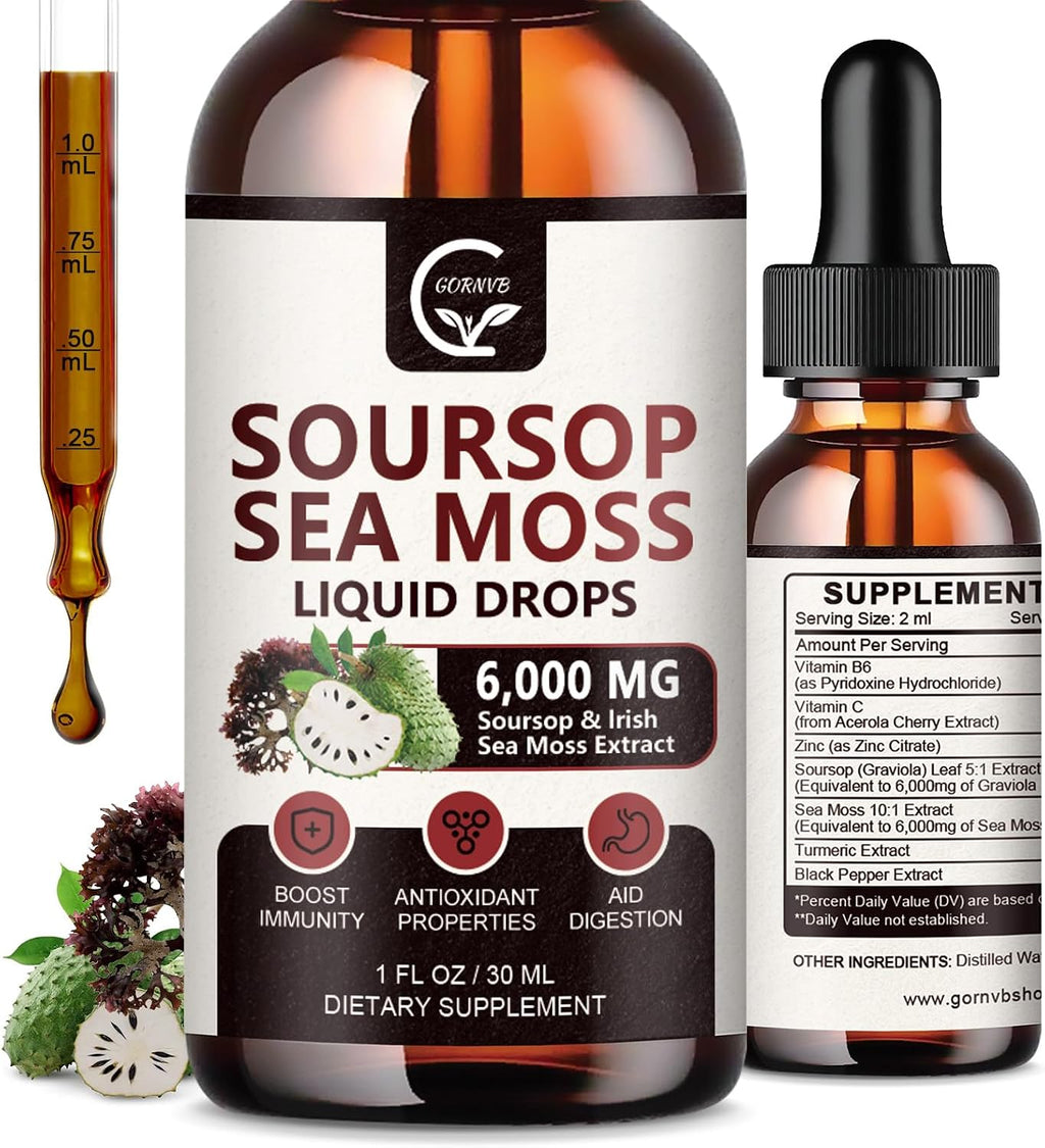 GORNVB – Gotas de Soursop Graviola Multivitamínico (2 Paquete, 30 ml cada botella)