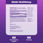 Natrol Biotin 10,000mcg, 60 Fast Dissolve Tablets