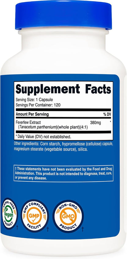 Nutricost Cápsulas de Matricaria 380mg, 120 Cápsulas – Image 5