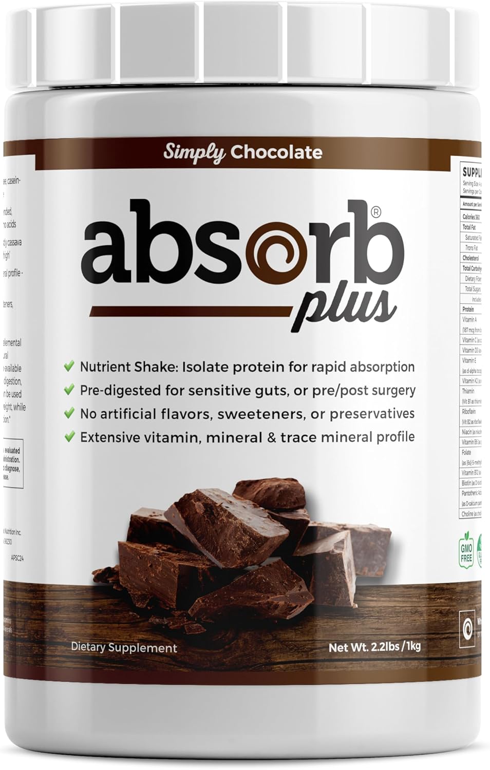 Absorb Plus Proteína Aislada - Suplemento Dietético para la Salud Intestinal (100 g, Vainilla Francesa)