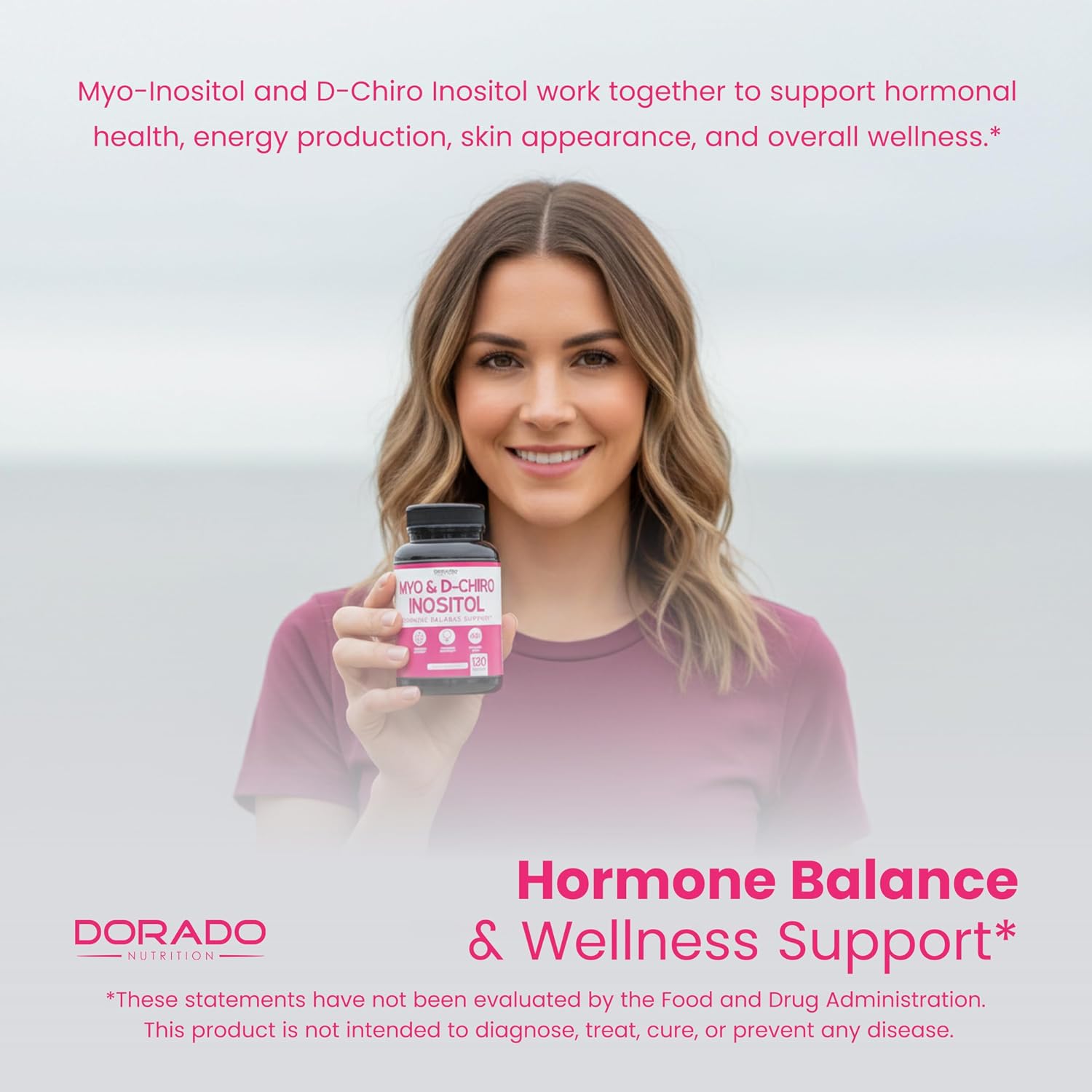 Myo-Inositol & D-Chiro Inositol 40:1 para Mujer - 120 Cápsulas, 2050 mg por Dosis