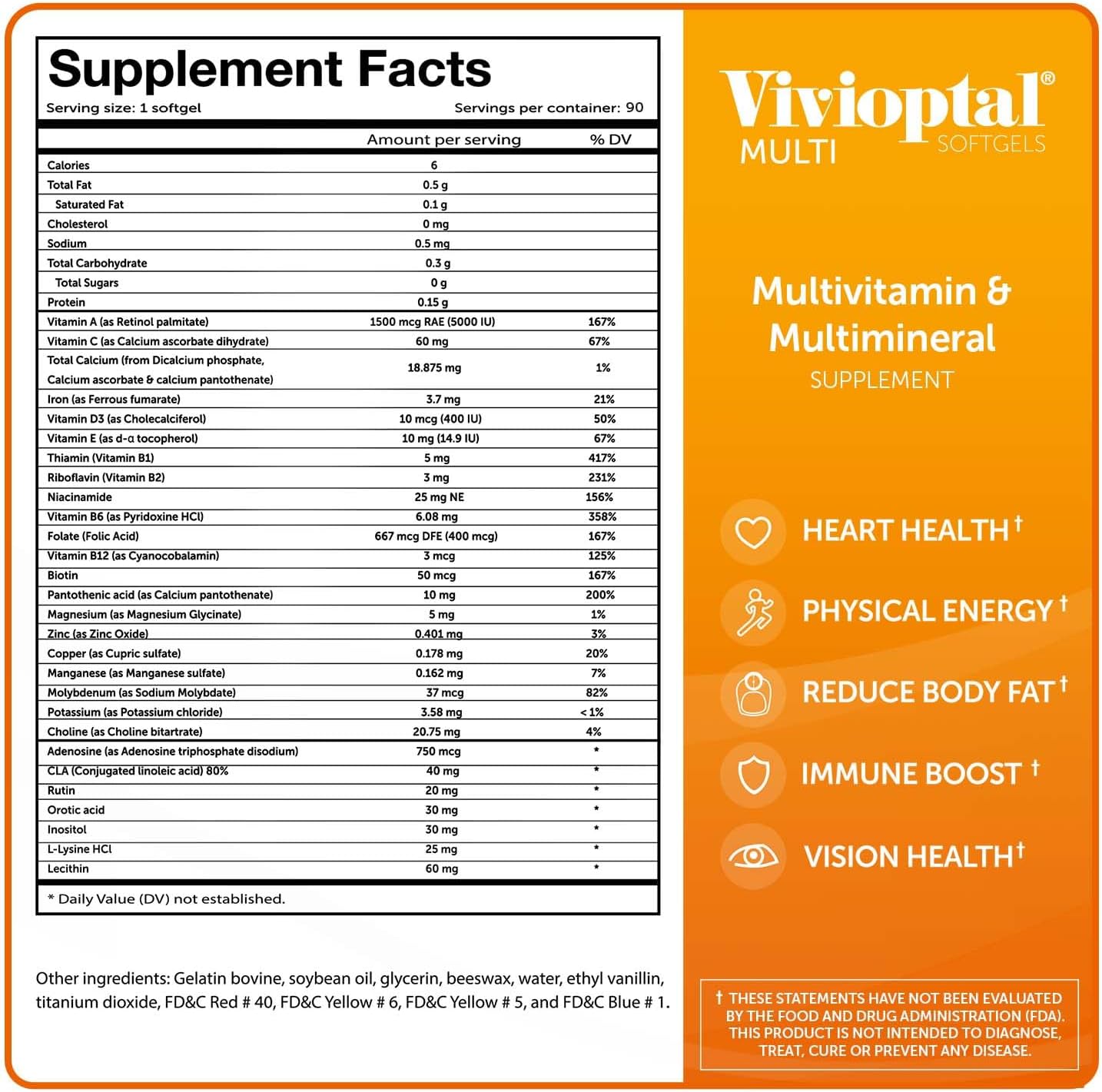 Vivioptal Multi, 90 Cápsulas Blandas (Suministro para 1 Año), Multivitamínico y Multimineral, Sin Gluten, Fórmula Alemana