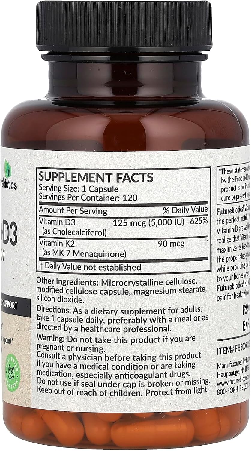 Futurebiotics Vitamina K2 + D3, 120 Cápsulas
