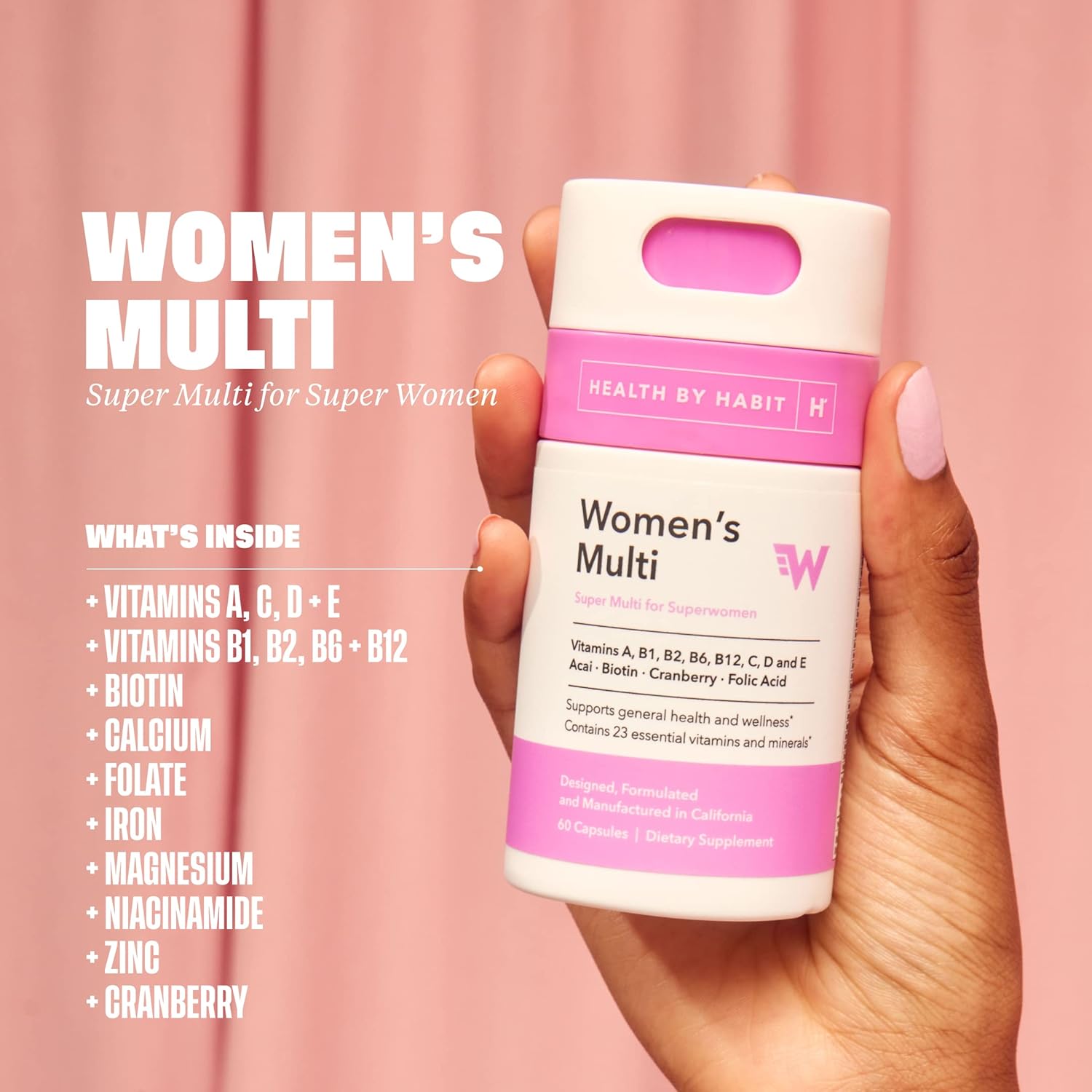 Health by Habit Suplemento Multivitamínico para Mujeres 2 Pack (120 Cápsulas) - 23 Vitaminas y Minerales Esenciales