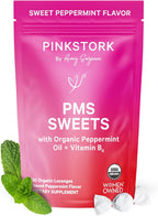 Pink Stork Organic PMS Support Sweets - Caramelos Orgánicos con Vitamina B6 y Menta Piperita para el Síndrome Premenstrual - 30 Unidades