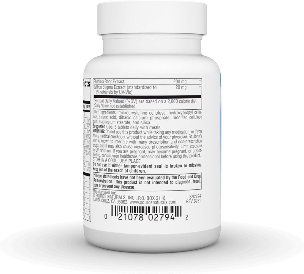 Source Naturals Serene Science Optimistic Saffron Complex - 30 Comprimidos