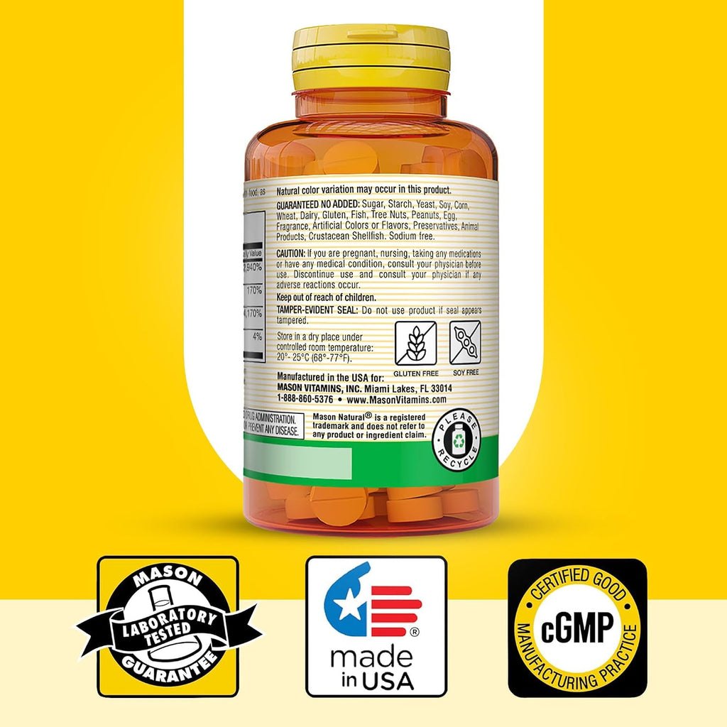 Mason Natural Folic Acid with B6 and B12 Vitamins, 90 Tablets