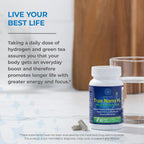 True Nano H2 con Té Verde - Hidrógeno Molecular con Nanoburbujas de Hidrógeno Activo - 60 Cápsulas