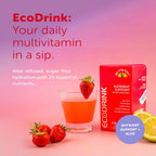 EcoDrink Hydration Packs with Nutritional Support, Peach Mango – Multivitamin Blend with Electrolytes & Aloe, 24 Packets