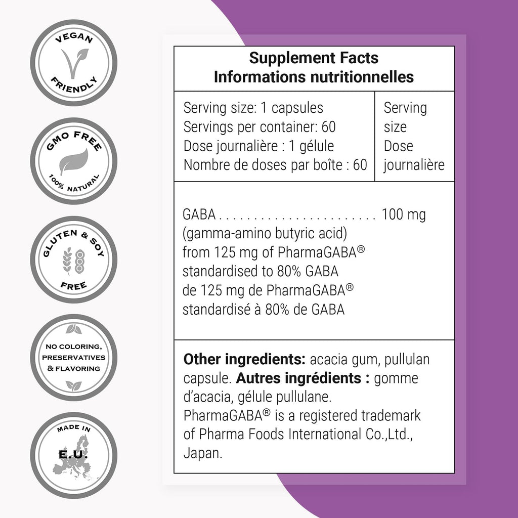 Supersmart Pharma GABA 125mg - 60 Cápsulas Vegetales