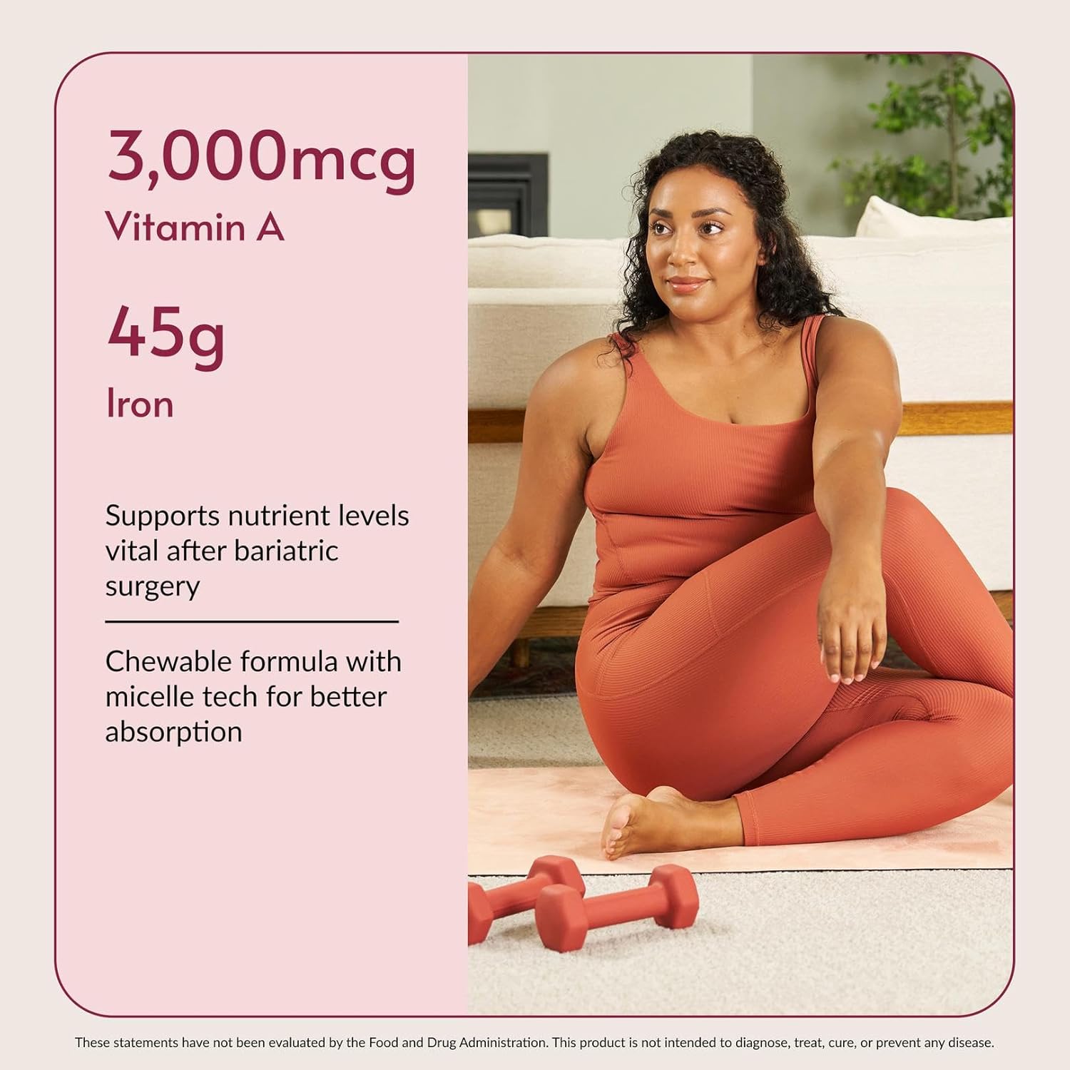 Bariatric Advantage Multivitamínico Masticable Advanced Multi EA - Alta Potencia con Hierro para Pacientes Bariátricos - Sabor Fruta Mixta - 60 Comprimidos