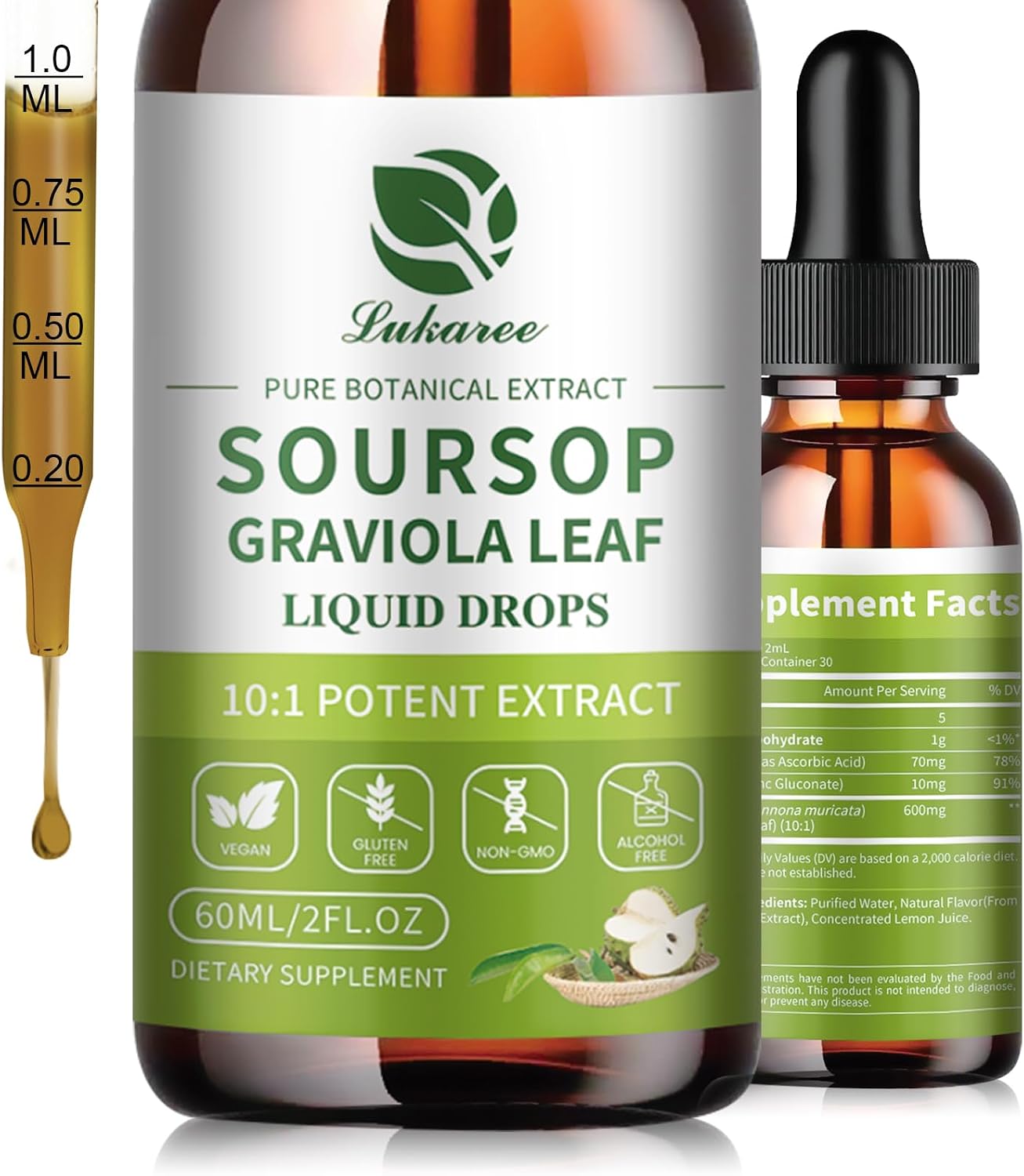 Extracto Puro de Hojas de Graviola (Soursop) de Lukaree