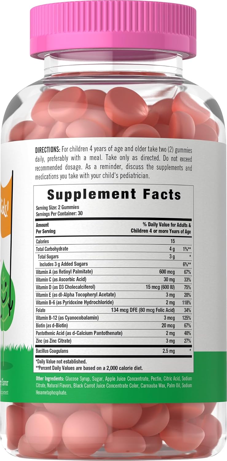 Carlyle Lil' Sprouts Multivitamínico Infantil con Probióticos - 60 Gominolas Sabor Bayas