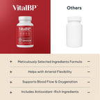 VitalBP - 2 Pack - Apoyo para la presión arterial normal - Favorece el flujo sanguíneo y las arterias - con CoQ10, L-Citrulina, K2 y D3 - 60 Cápsulas