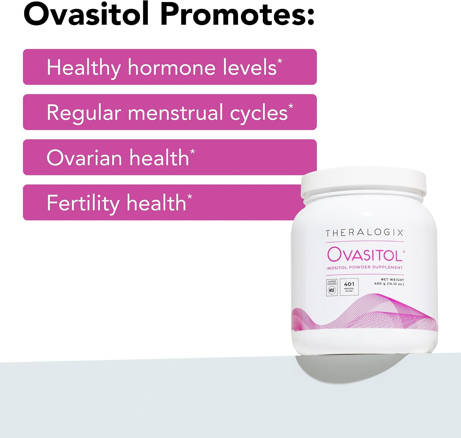Theralogix Ovasitol Inositol + Berberine Enhanced Absorption Pack (14.12 oz y 90 cápsulas)
