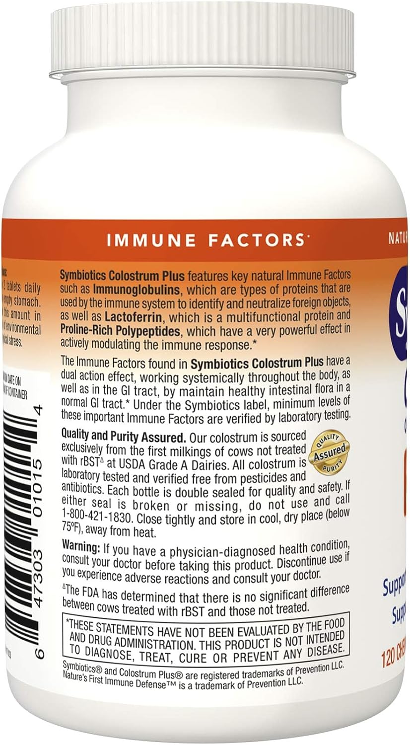 Symbiotics Colostro Plus® Chewables, Creamsicle Flavor, 120 Tablets