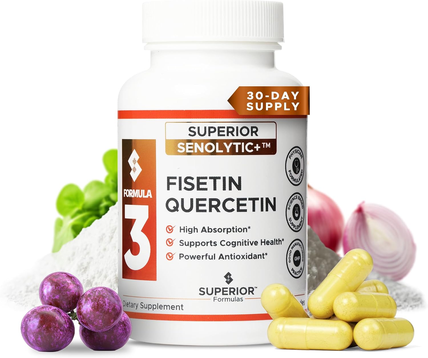 Superior SENOLYTIC+ | Complejo Fisetin-Quercetina | Formulado por Médicos