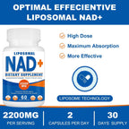 Spliferkou NAD+ Liposomal 2200mg, 60 Cápsulas | Suplemento de NAD+ para Energía Celular y Envejecimiento Saludable