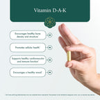 Natura Health Products D-A-K (ADK) – D3 5000 UI, K2 50 mcg, K1 550 mcg y Vitamina A 1000 UI – 60 Cápsulas Vegetarianas