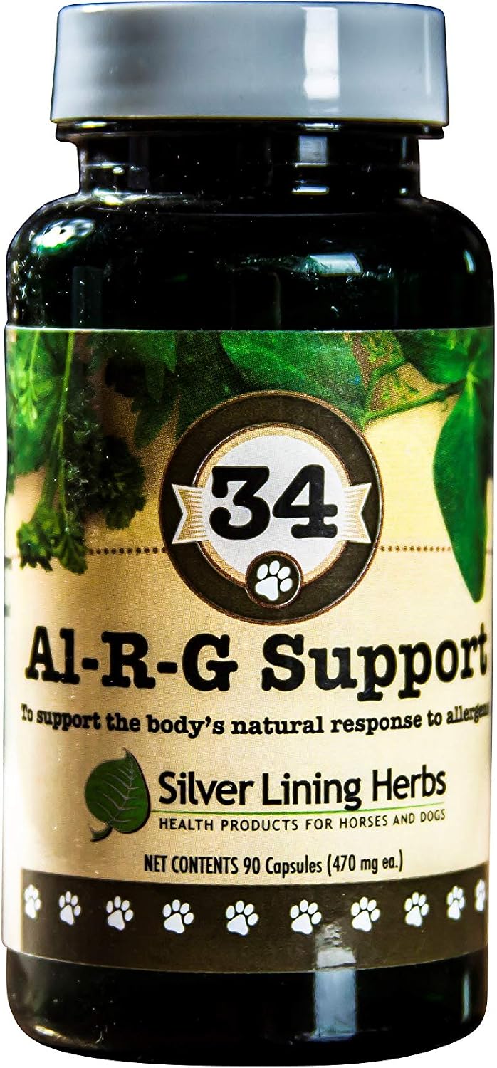 Silver Lining Herbs 34 Canine Al-R-G - Suplemento Herbal para Alergias en Perros - 90 Cápsulas