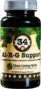 Silver Lining Herbs 34 Canine Al-R-G - Suplemento Herbal para Alergias en Perros - 90 Cápsulas