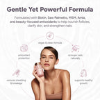 Halo Beauty Suplemento para Cabello, Piel y Uñas | Cabello más Grueso, Piel Radiante y Uñas Fuertes con Biotina, Saw Palmetto y Fitoceramidas | Cápsulas Veganas | Fabricado en EE. UU. | Suministro de 1 Mes
