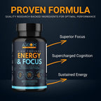 Axiom Nutrition Energy and Focus Extra Strength - 200mg Cafeína y Melena de León, 60 Cápsulas