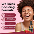 CFILIHTC Complejo B Líquido, Gotas de Vitaminas B con B1, B2, B3, B5, B6, B7, B9 y Metil B12 - Sabor Fresa, Vegano