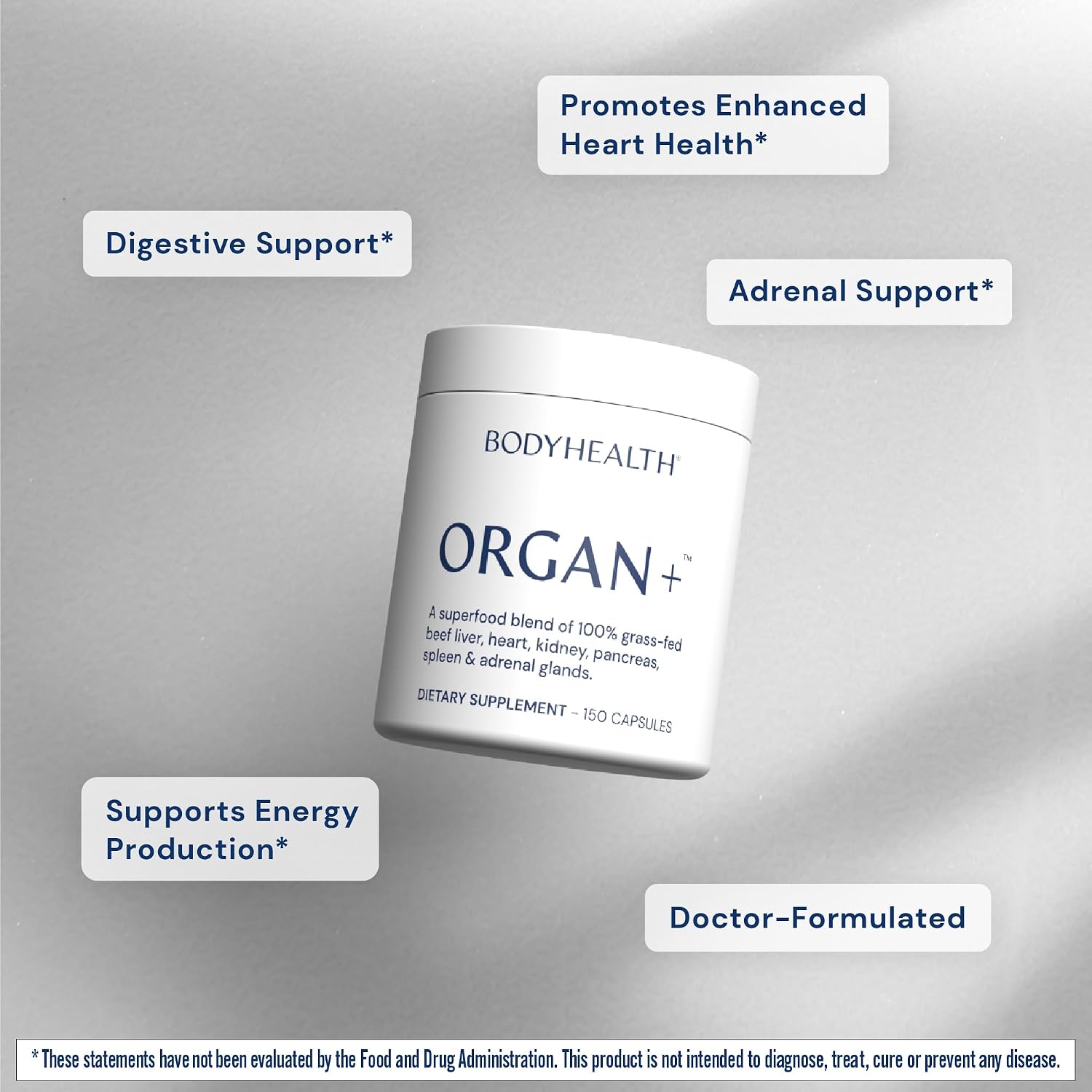 BodyHealth Organ+ Complejo de Órganos de Ternera - 150 Cápsulas