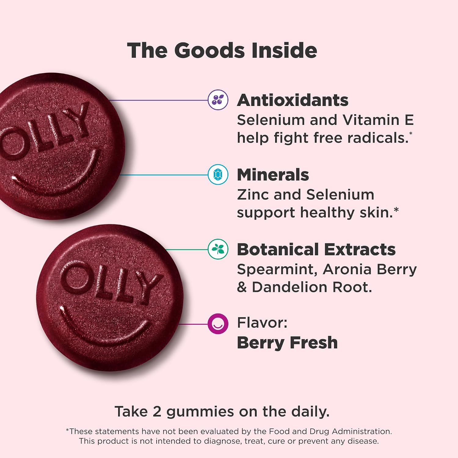 OLLY Piel Radiante Gomitas - 50 Gomitas - Vitaminas A, E y Zinc