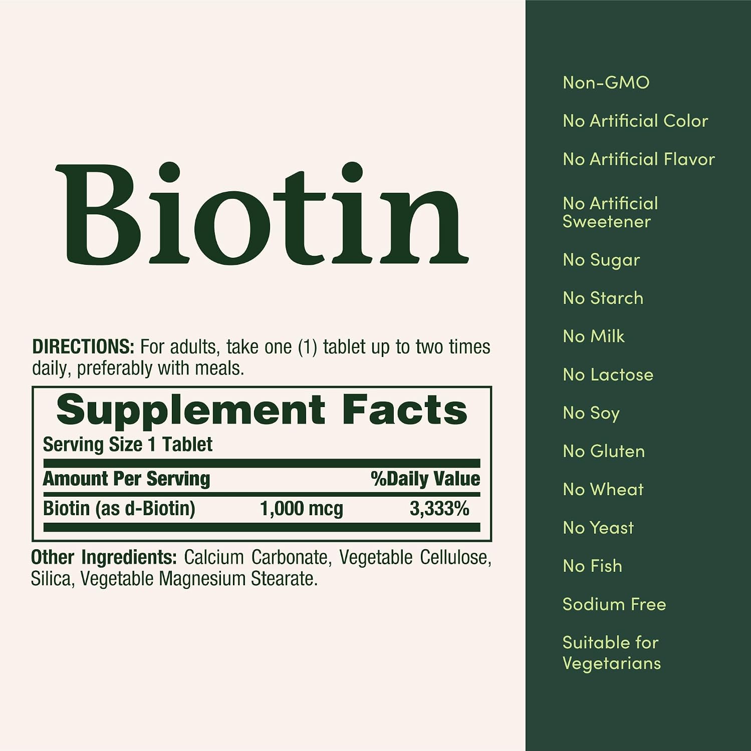 Nature's Bounty Biotina 1000 mcg – 100 Tabletas