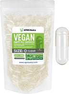 XPRS Nutra Cápsulas Vacías Veganas Tamaño 0 - 1000 Unidades - Cápsulas Vegetarianas para Rellenar - DIY Suplementos (Multicolor)