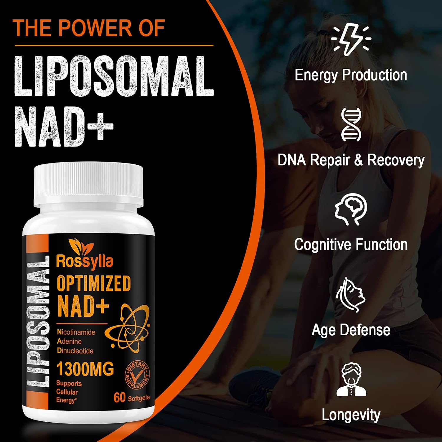Rossylla NAD+ Liposomal 1300 mg – 60 Cápsulas