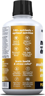 HEALTH DIRECT - Nature's Optimal Nutrition Energize Líquido Multivitamínico Superfood - 140+ Nutrientes - Claridad Mental y Energía - Apoyo Inmunológico y Cardiovascular – 30 Dosis – Melocotón Mango