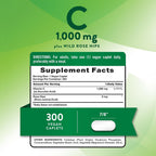 Vitamina C 1000 mg con Rosa Mosqueta - 300 Comprimidos Veganos - Nature's Truth