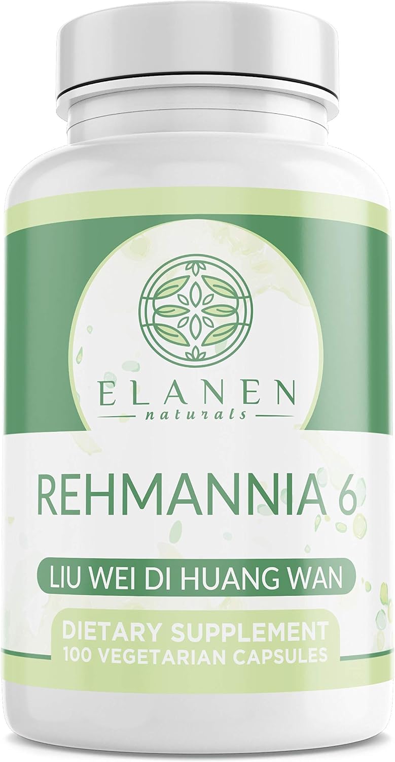Liu Wei Di Huang Wan, Rehmannia 6, Six Flavor Rehmannia, 100 Cápsulas Vegetales