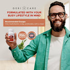 GeriCare One-Daily Multi-Vitamina Tableta, 100 unidades Suplemento multivitamínico para adultos | Suplemento dietético fácil de tomar con vitaminas A, C, D3, B, calcio | Complejo de vitaminas y minerales (paquete de 2)