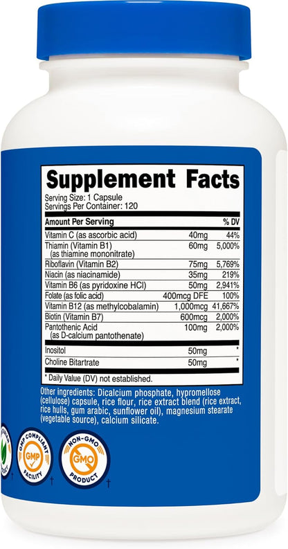 Nutricost Complejo B de Alta Potencia con – Función inmunológica: La vitamina C contribuye al funcionamiento – Image 5