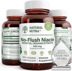 Natural Nutra No Flush Niacina 525 mg - 100 Cápsulas de Vitamina B3