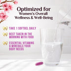 Multivitamínico para Mujeres - Completo Diario con Calcio, Ácido Fólico, Vitaminas A, C, D, E y Grupo B, Zinc y Hierro - Apoyo para Huesos, Energía e Inmunidad - 120 Cápsulas Blandas