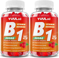 Gominolas de Vitamina B1 500mg con Magnesio, Suplemento de Tiamina para Adultos y Niños, Sabor Frambuesa, Pack de 2 (120 unidades)